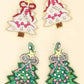 CHRISTMAS TREE PINK BEAD EARRINGS- SOLD OUT