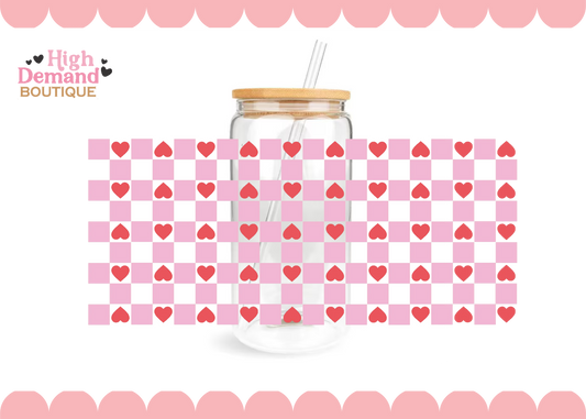 LOVE CHECKERED TUMBLER