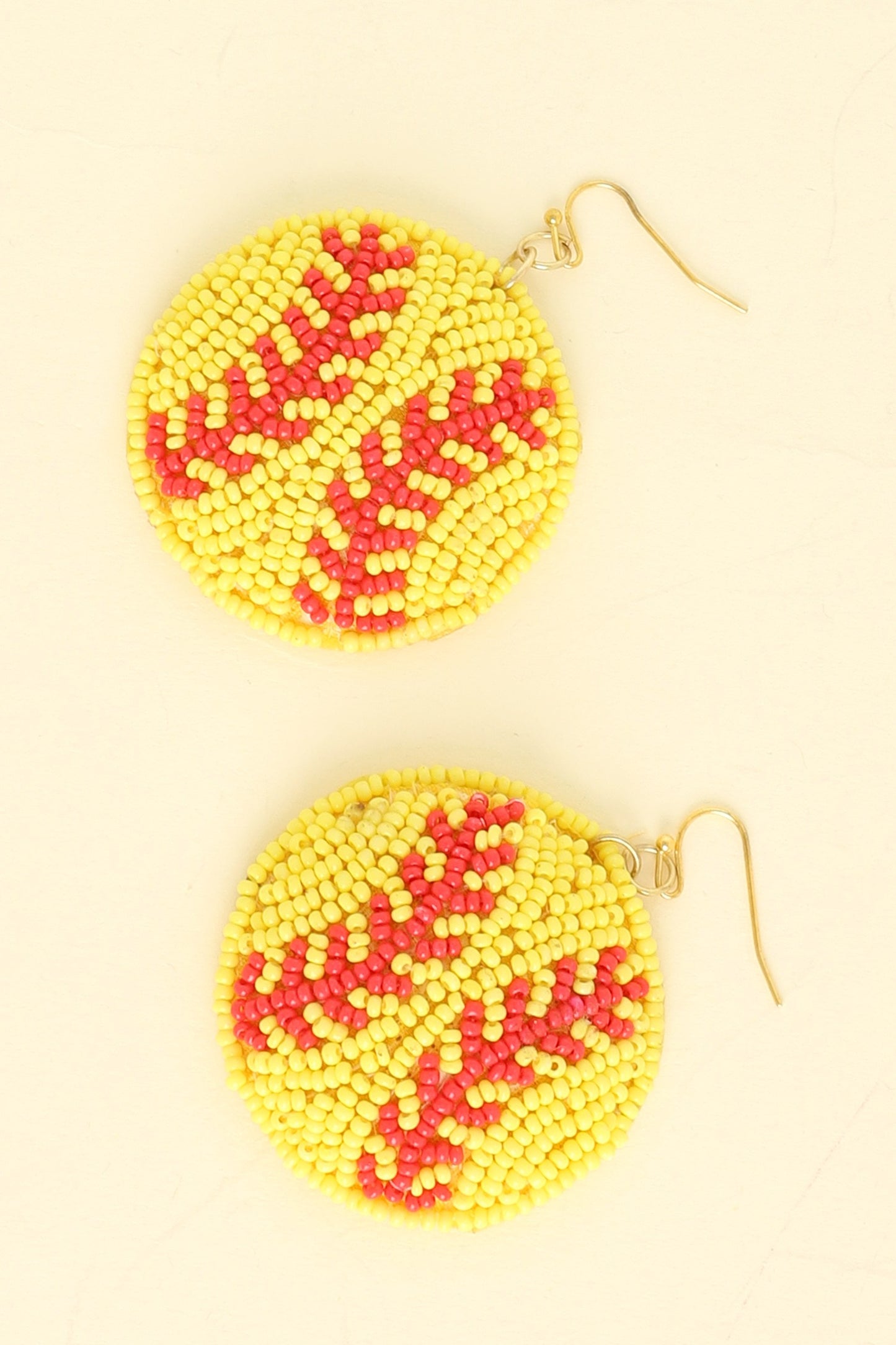 GAMEDAY SOFTBALL SEED BEAD EMBROIDERED EARRINGS