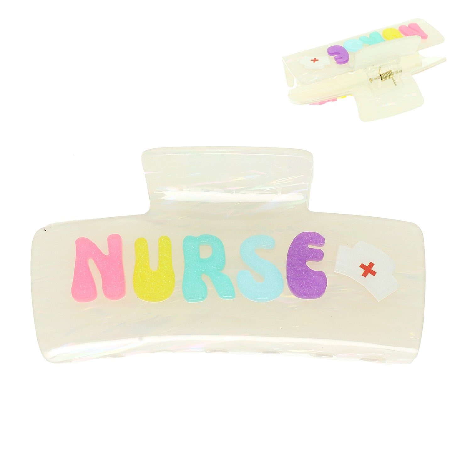 1960'S THEMED NURSE ACRYLIC HAIR CLAW CLIP