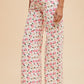 STRETCH FLORAL PRINT STRAIGHT LEG DENIM JEANS