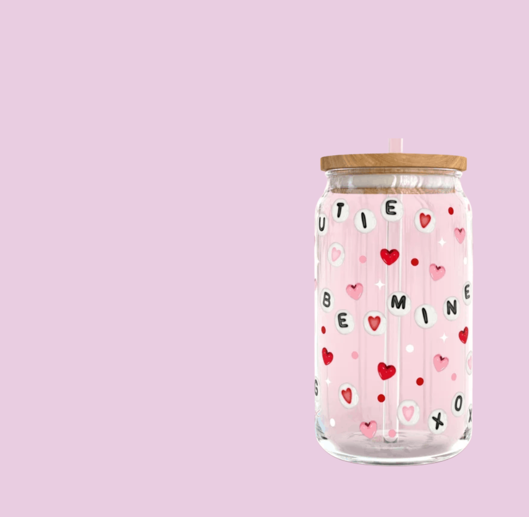 BEADED VDAY TUMBLER