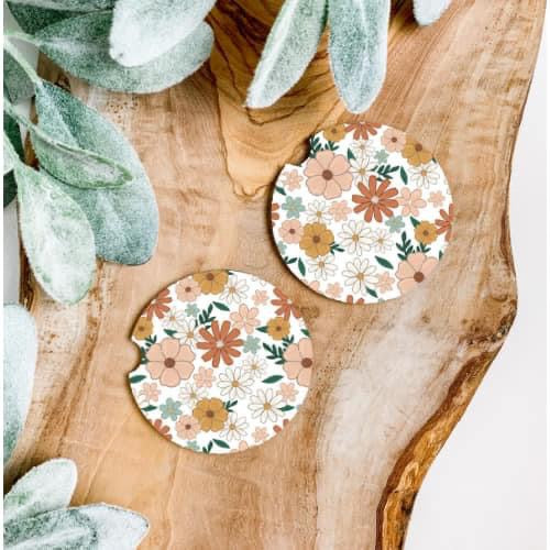 Boho  Floral Car Coaster