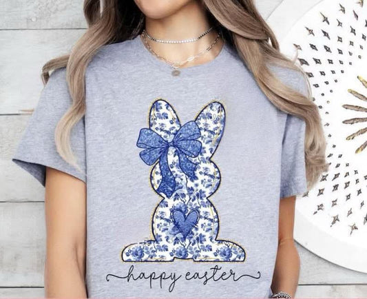 FLORAL BOW BUNNY -HAPPY EASTER