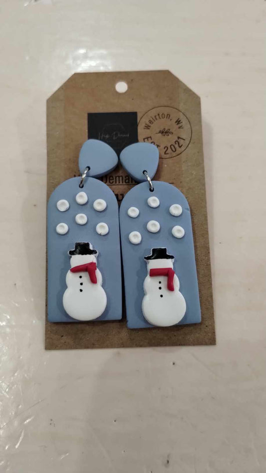 Snowman Clay Earrings