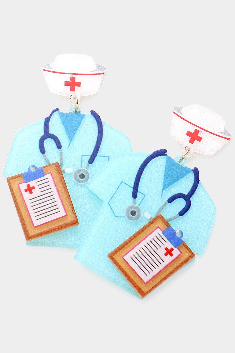 Blue Nurse Earrings