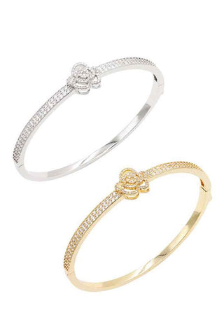 Copy of Pre-Gold&Rhodium Plated Bangle Bracelets with CZ Rose
