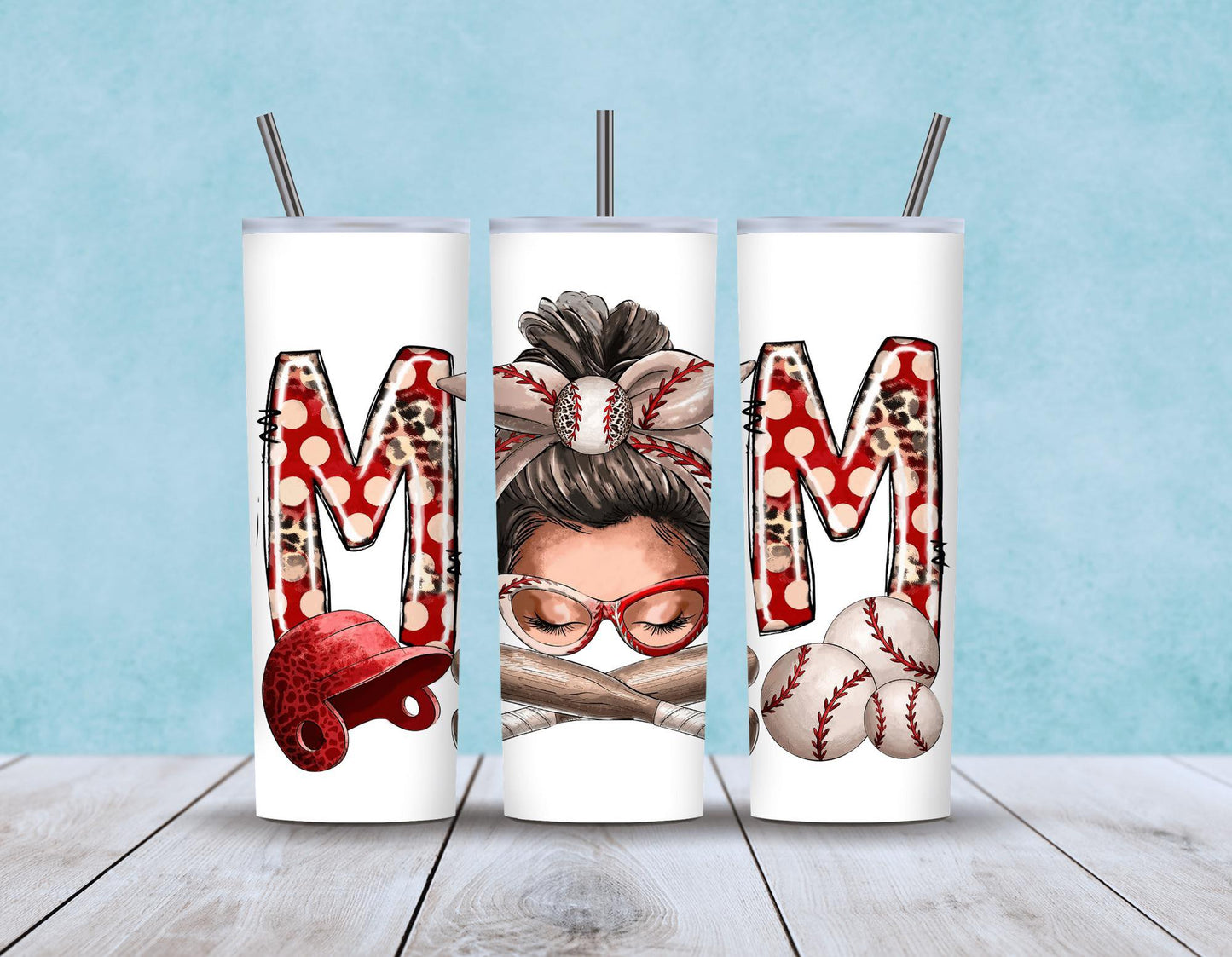 Baseball Mom with Bow Tumbler