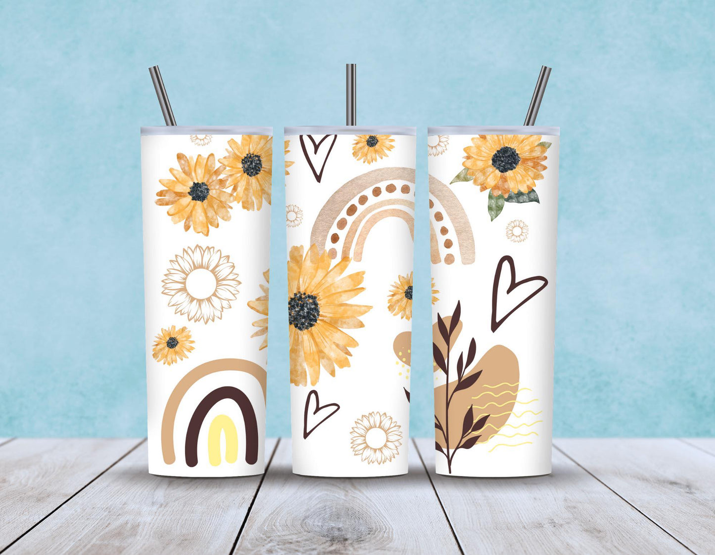 Boho with Sunflowers Tumbler