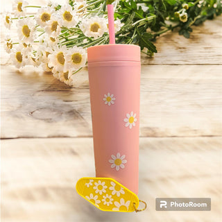 Pink Flower Tumbler (Plastic)
