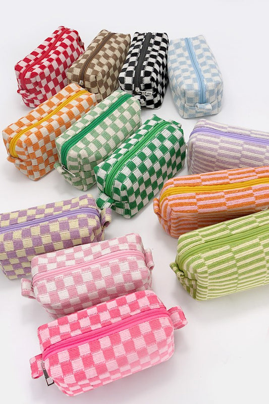 CHECKERED COSMETIC BAGS