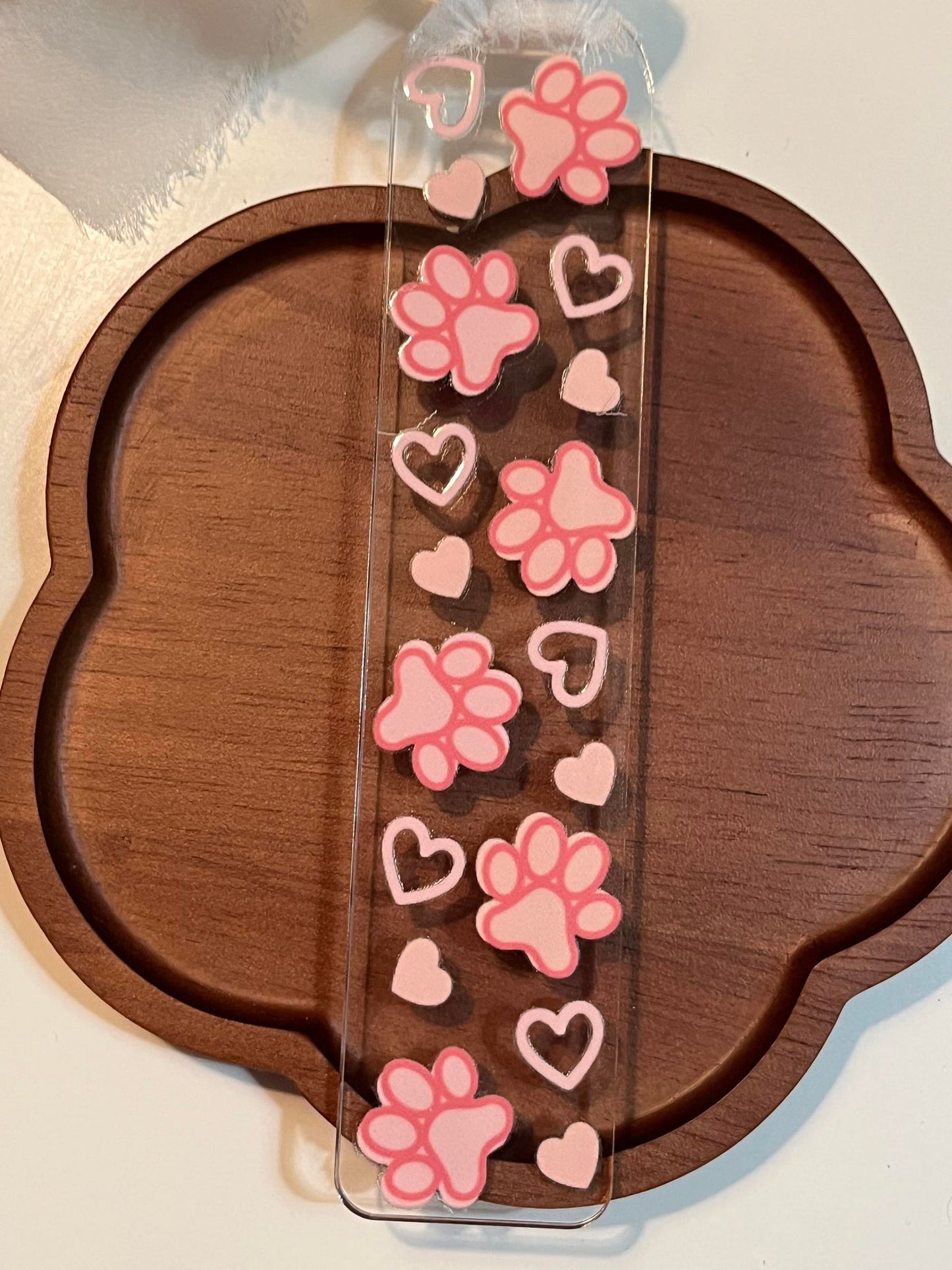 Pink Pawprints Bookmark