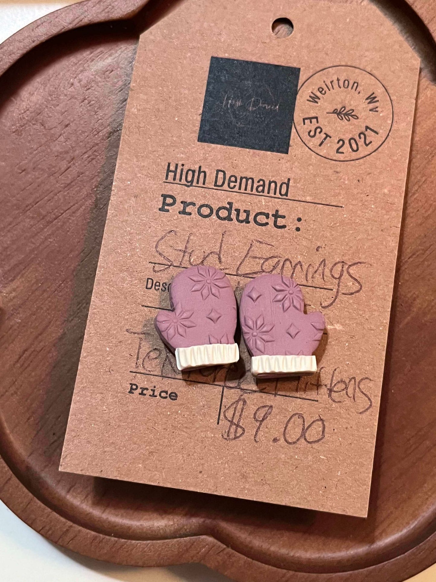 Mitten Stud Earrings