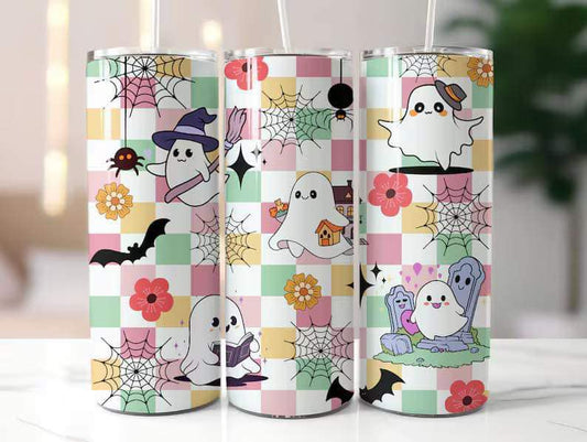 Witch Ghost Retro Tumbler