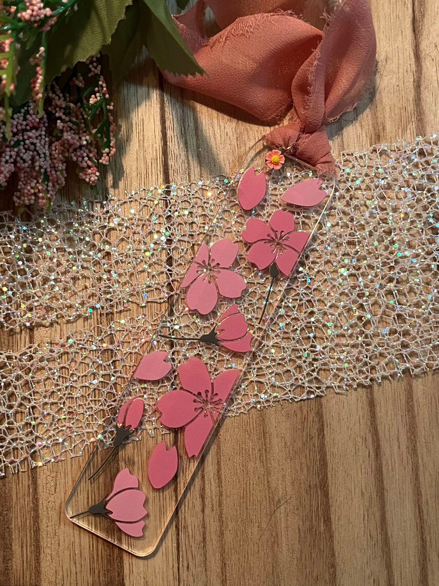 Pink Flower Bookmark