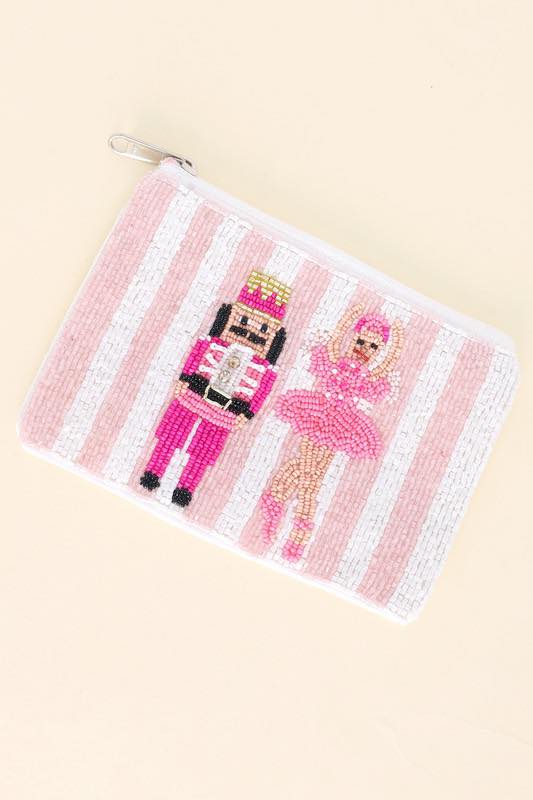 NUTCRACKER BALLET CHRISTMAS BEADED COIN BAG