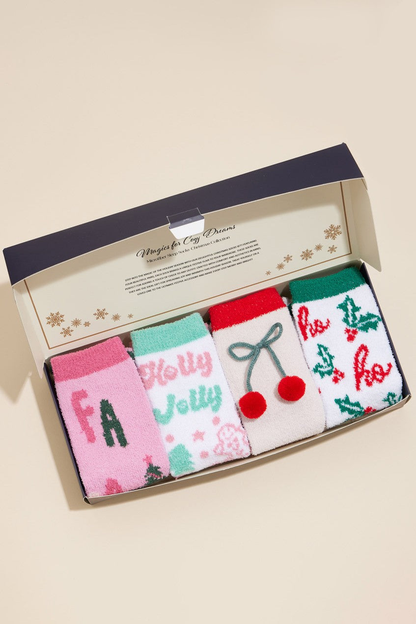 4Pairs - Christmas Bundle Gift Socks Set HOLLY JOLLY (PRE-ORDER)