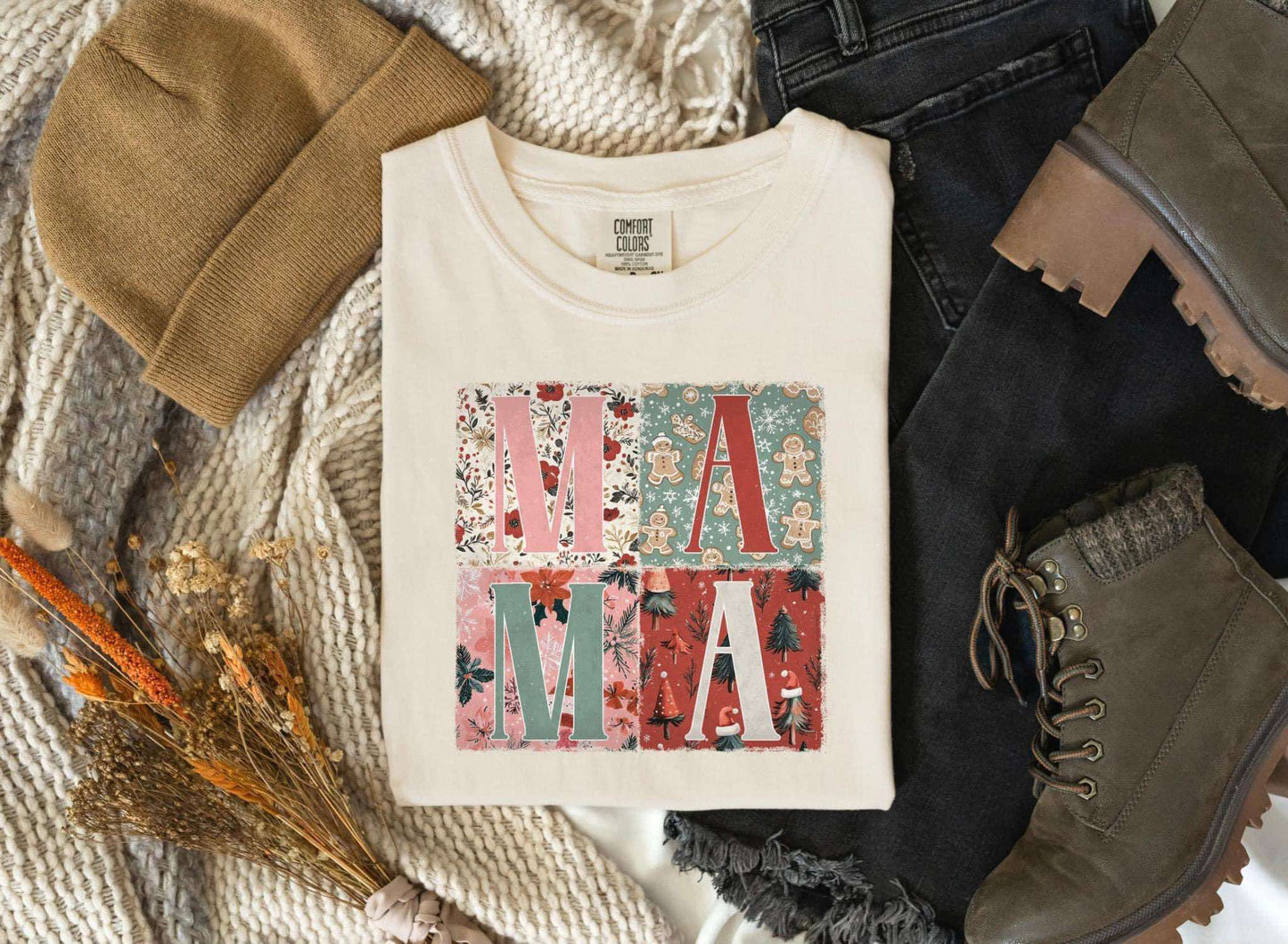 Mama Christmas Tee - Comfort Colors Tee