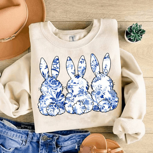 BLUE FLORAL BUNNY