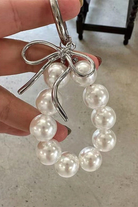 BAG CHARM-PEARL KEYCHAIN BAG CHARM