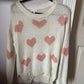 DISTRESSED HEART SWEATER -M