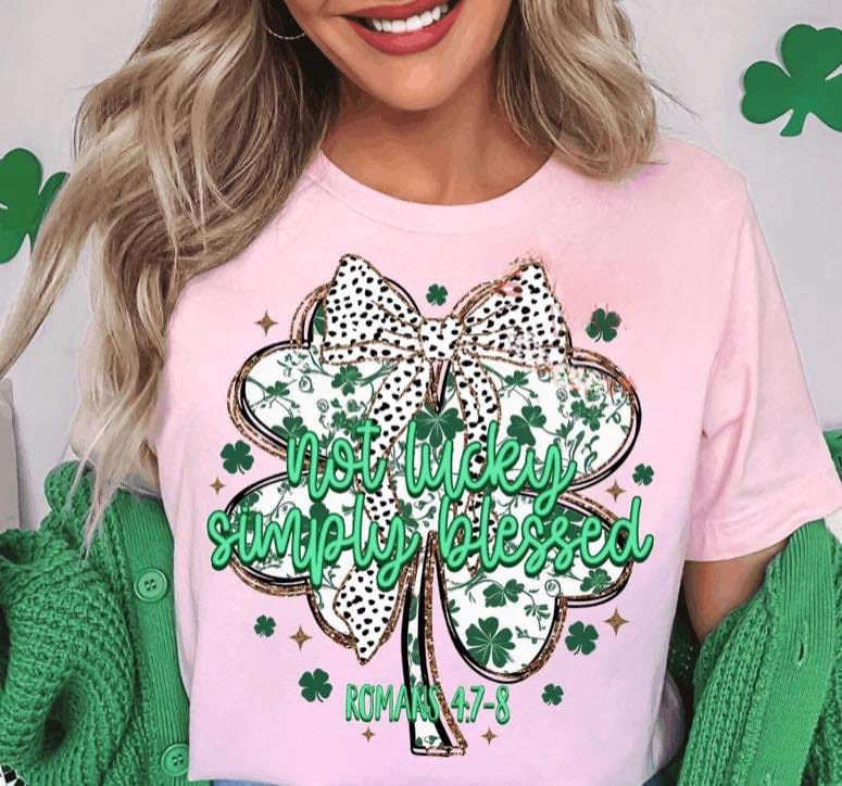 NOT LUCKY- SIMPLY BLESSED SPOTTED SHAMROCK