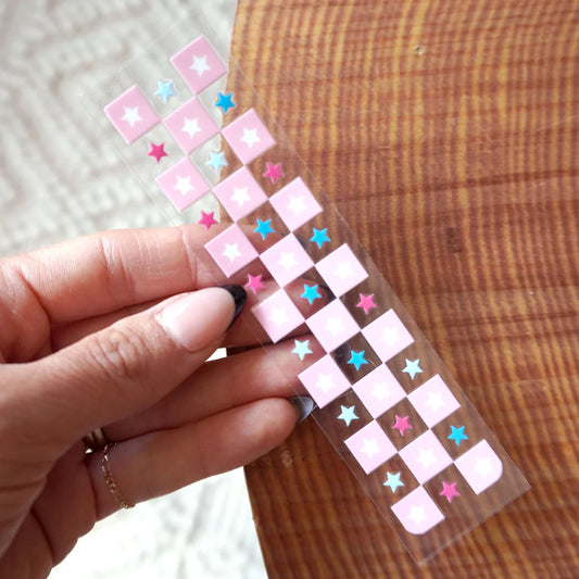 RED BLUE & PINK BOOKMARK