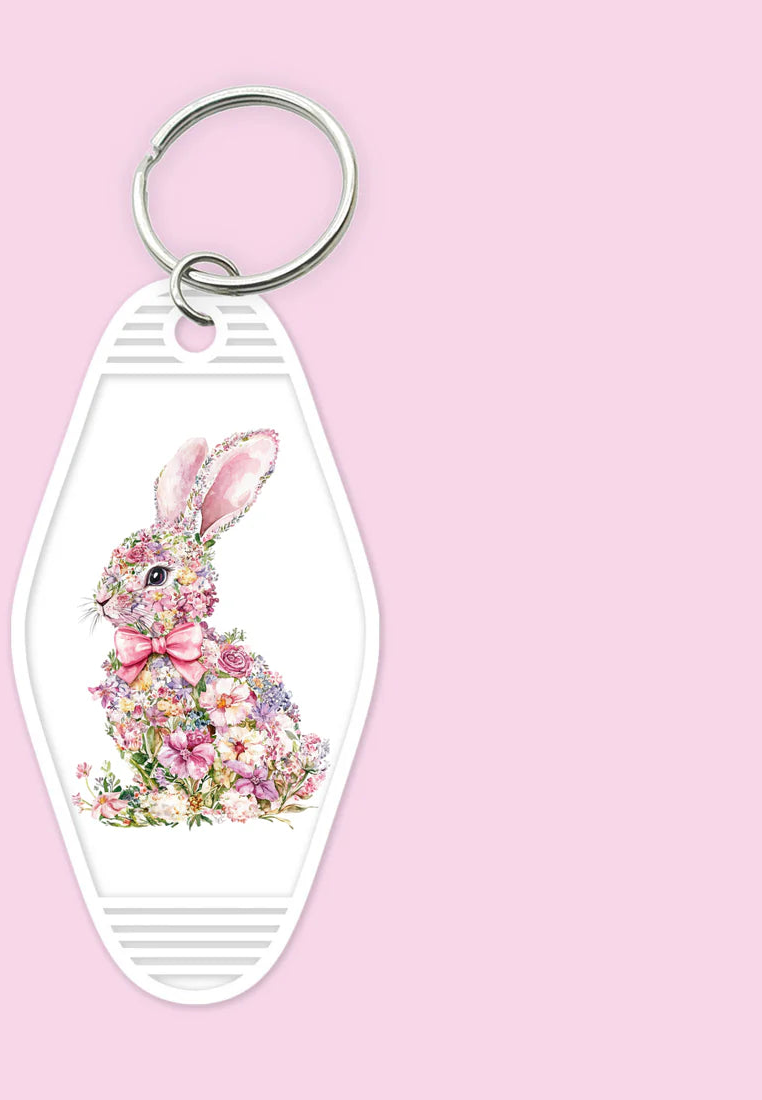 Floral Bunny - Motel Keychain