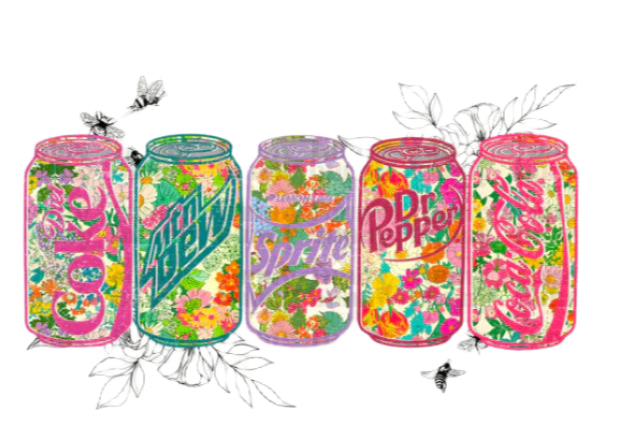 FLORAL SODA CANS MUG/TUMBLER