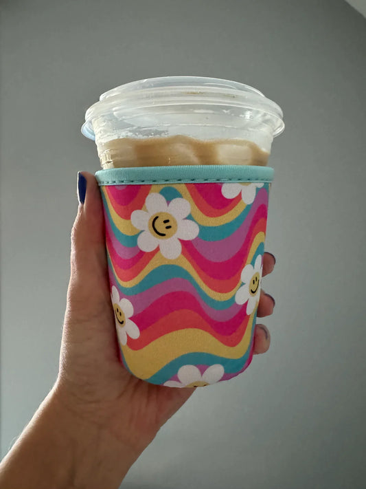 Wavy Daisy Iced Coffee Coozie