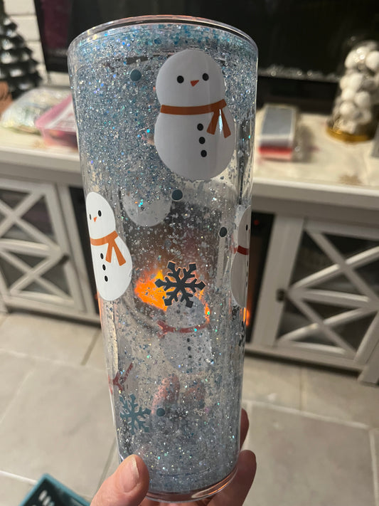 Snow Man Snow Globe Tumbler - inspired by LINDA