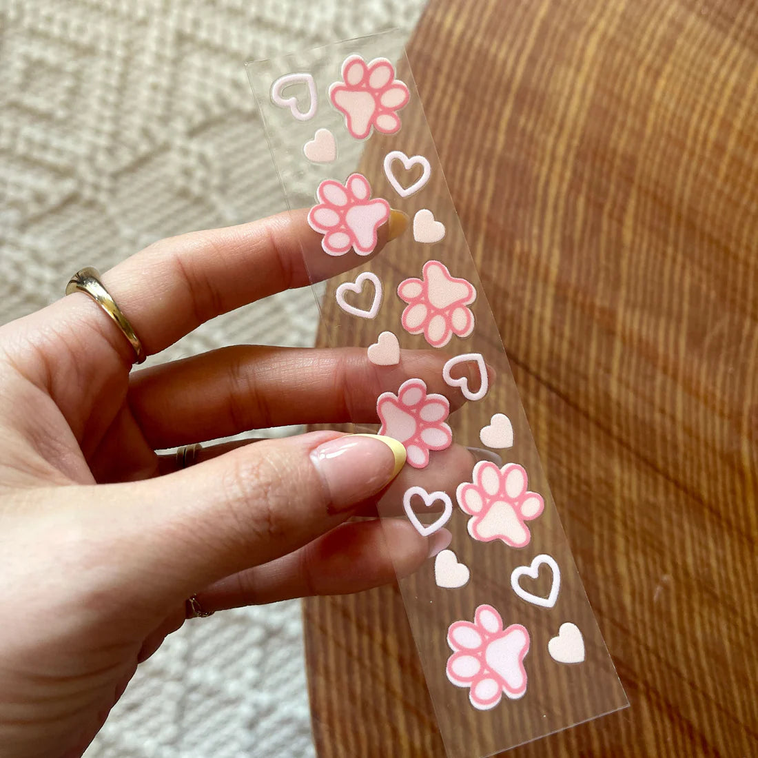 Pink Pawprints Bookmark