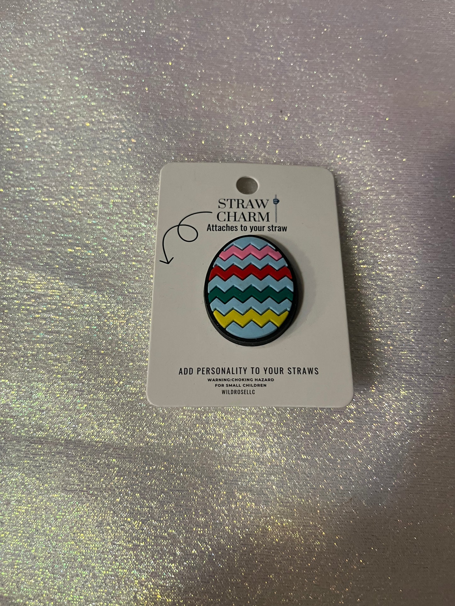 Easter Egg straw charm