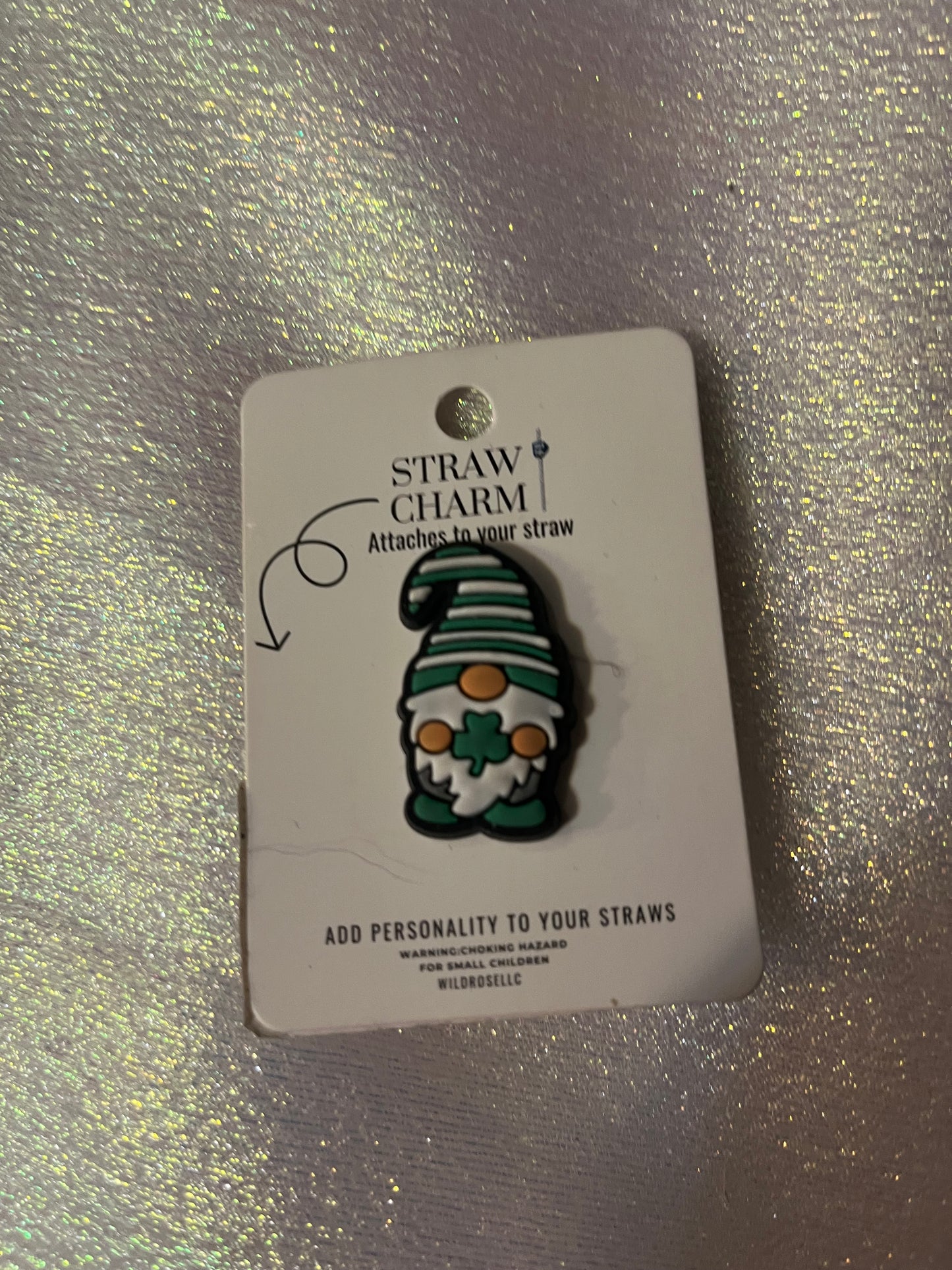 st paddy gnome  straw charm