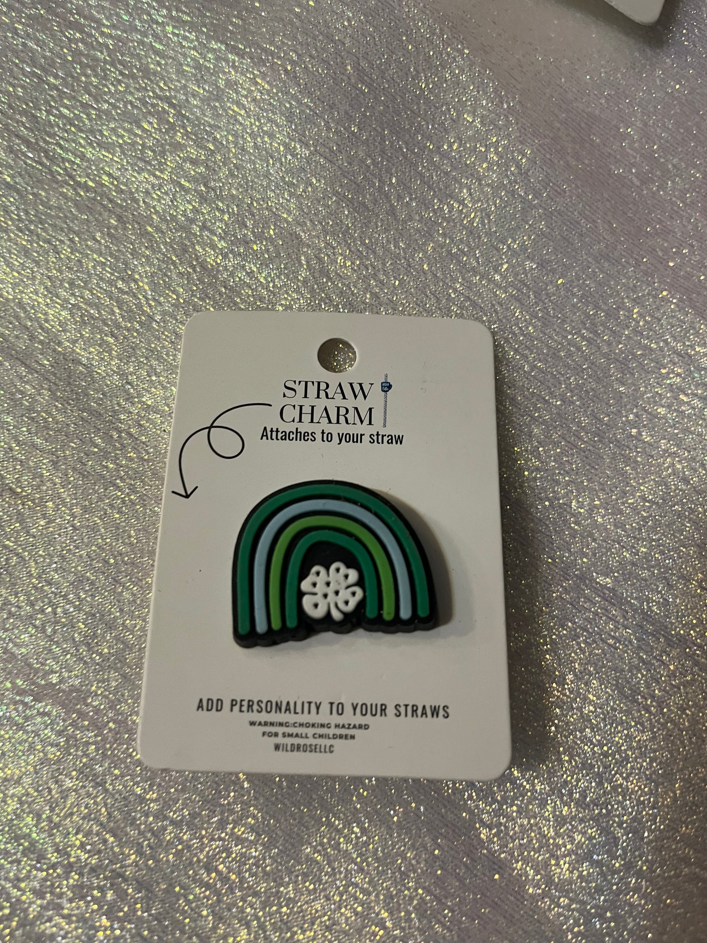 St Patrick’s day rainbow  straw charm