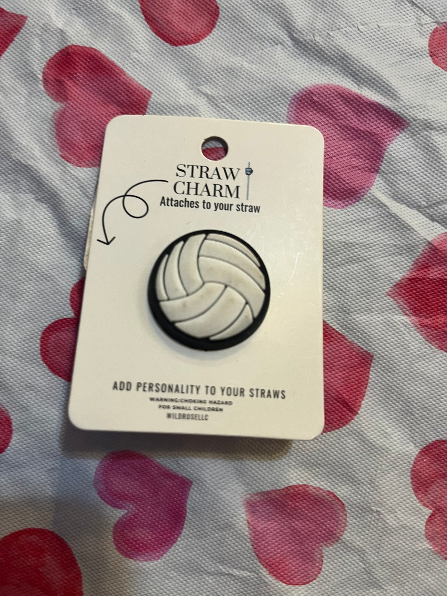 Vollyball straw charm