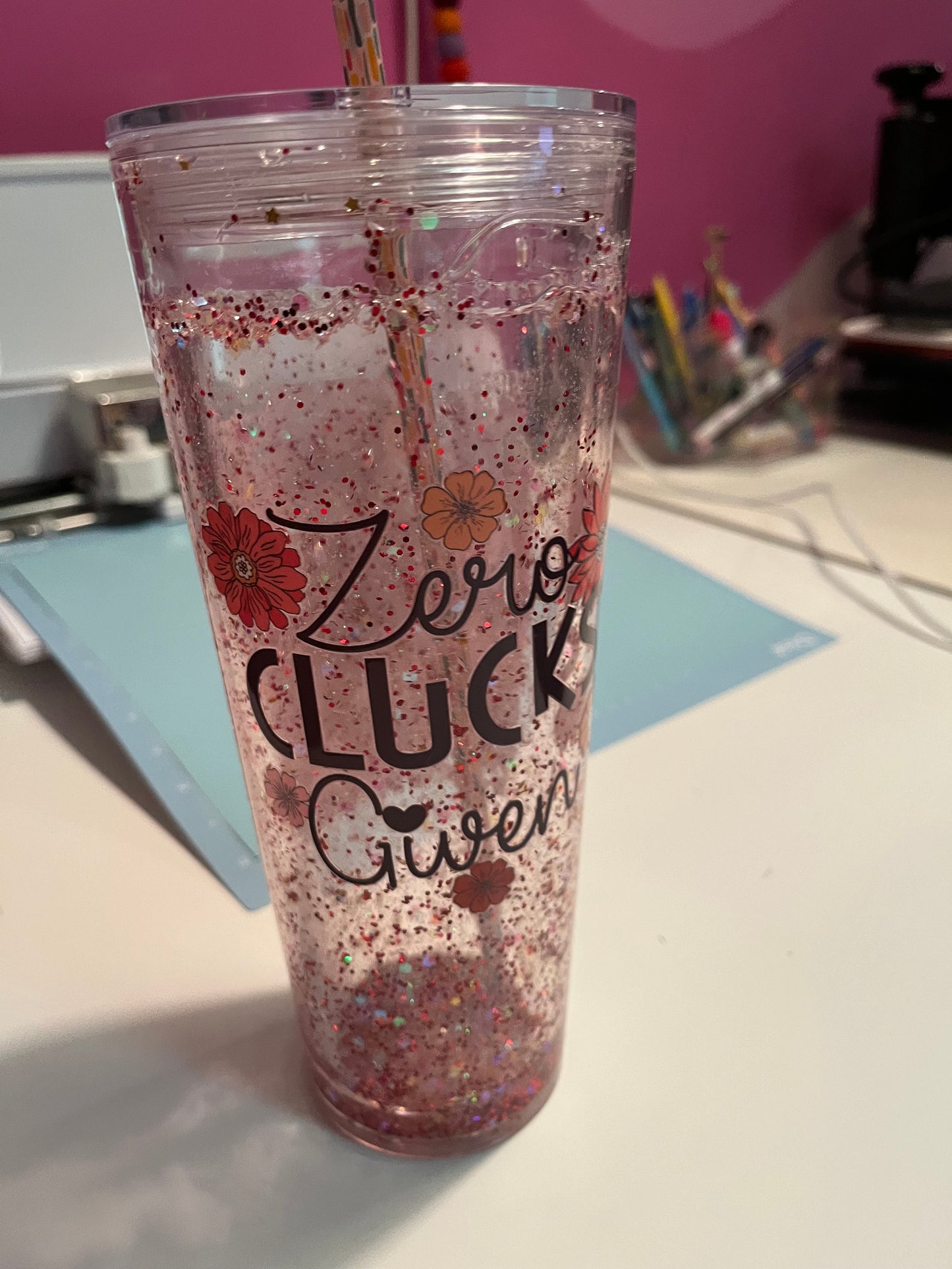 Zero Clucks Given SnowGlobe tumbler