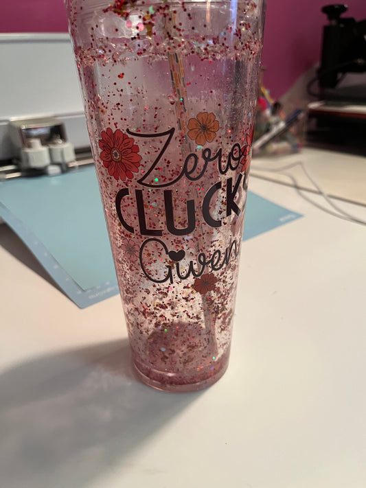 Zero Clucks Given SnowGlobe tumbler