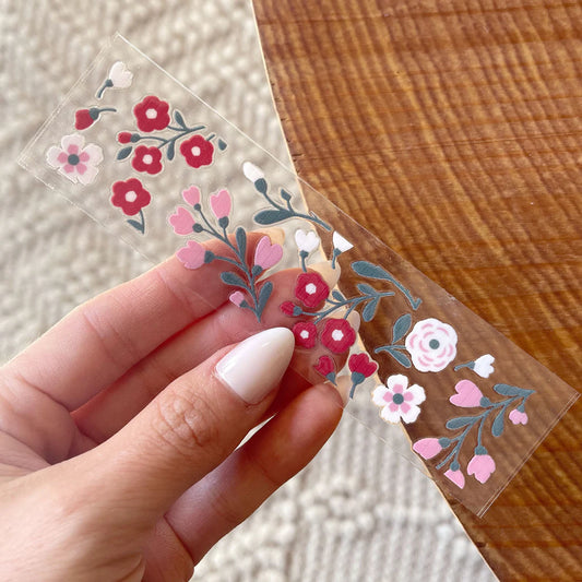 PINK AND RED FLOWER BOOKMARK