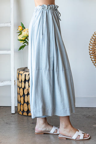 WASHED PLEATS DETAIL WIDE PANTS-Pre Order