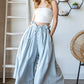 WASHED PLEATS DETAIL WIDE PANT