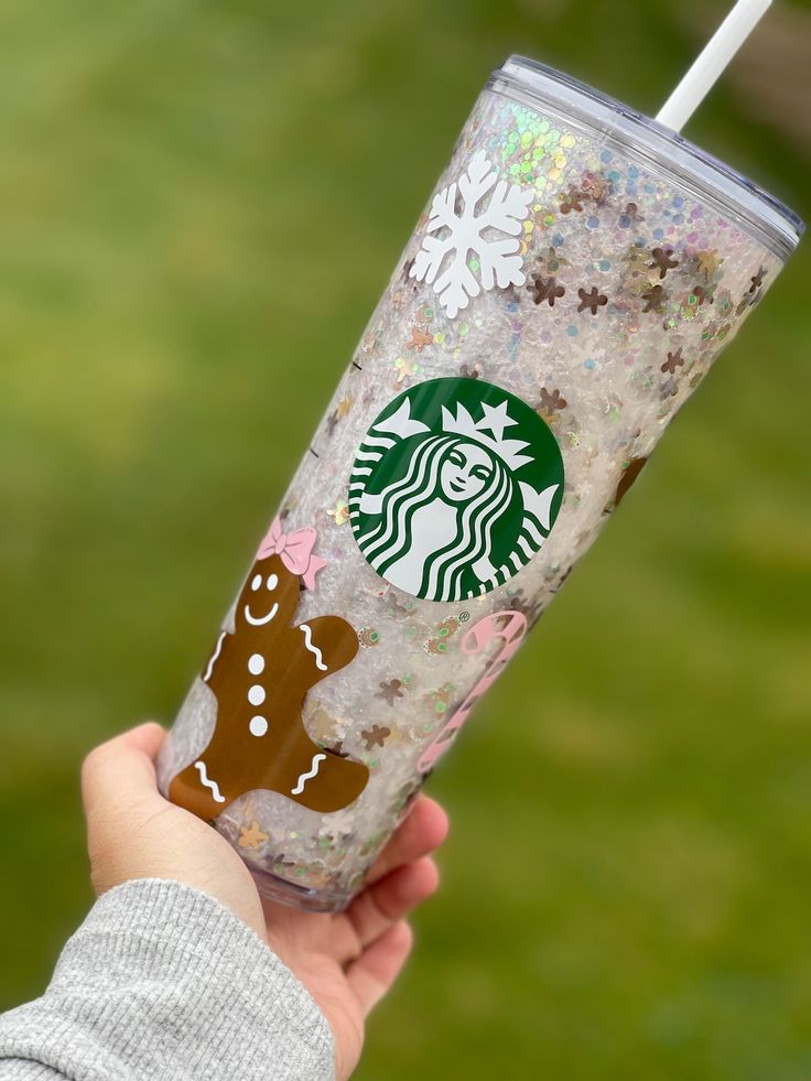 GINGERBREAD SNOW GLOBE TUMBLER WITH OR WITHOUT STARBUCKS