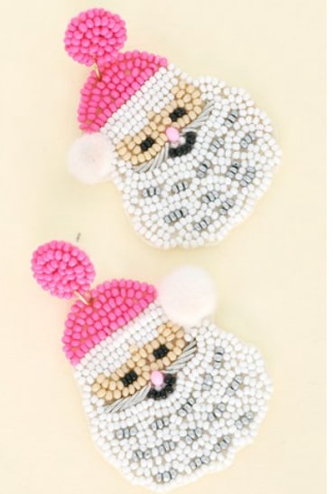 PINK SANTA EARRINGS