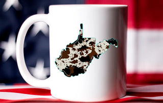 West Virginia Cow Hide Coffee Cup