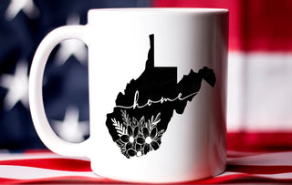 West Virginia Floral Home Coffee Cup
