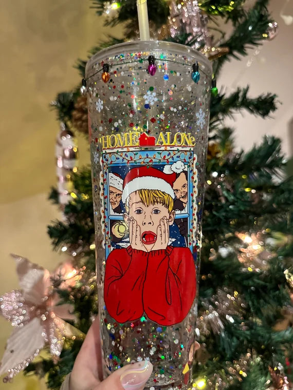 HOME ALONE UV DTF SNOW GLOBE TUMBLER