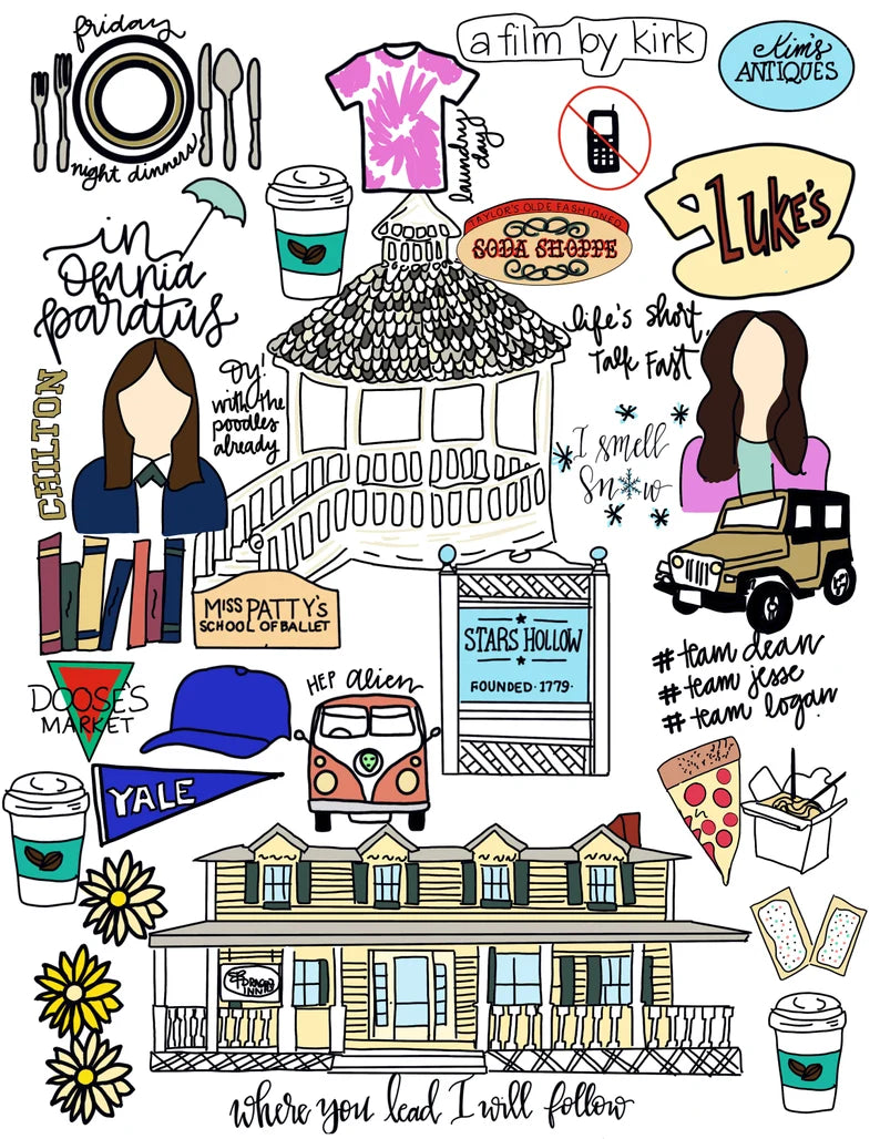 COLORING BOOK STYLE GILMORE GIRLS PUZZLE