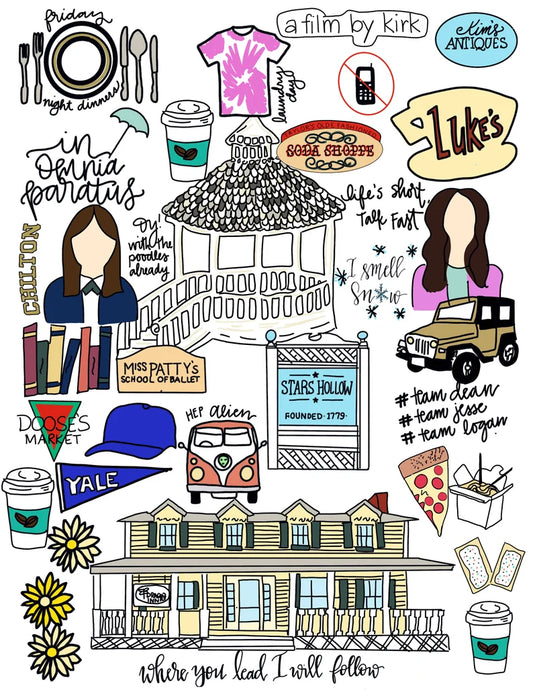 COLORING BOOK STYLE GILMORE GIRLS PUZZLE