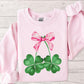 St Patrick Day Coquette Bow Sweatshirt