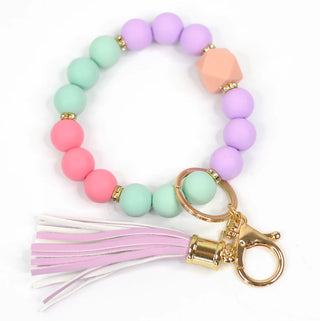 Pink Purple and Mint Keychain Keyring